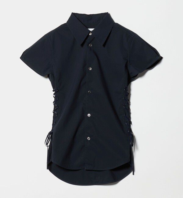 ATTISESSION「＜ATTISESSION＞レースアップ ショートスリーブ シャツ」|シャツ・ブラウス|