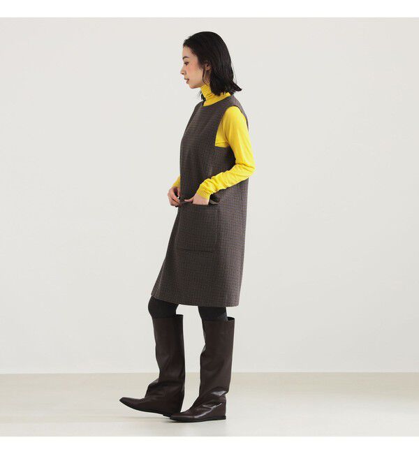 Demi-Luxe BEAMS 「AK+1 / ウール チェック ミニワンピース」|ワンピース|