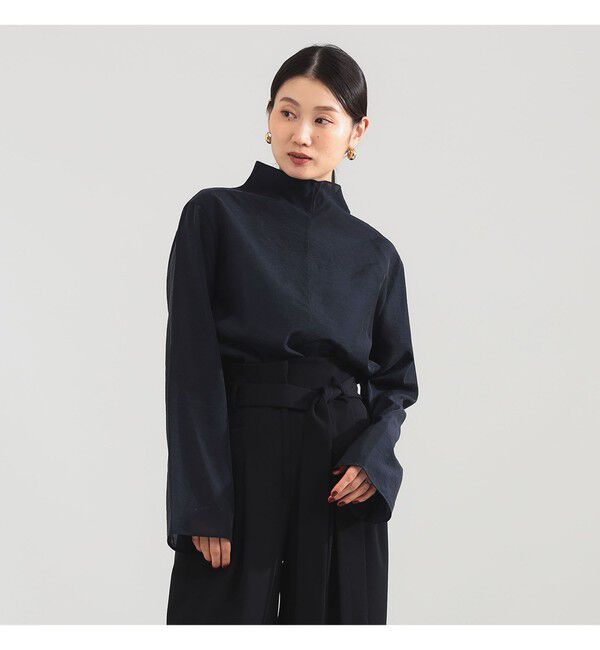 Demi-Luxe BEAMS 「オフタートル ブラウス」|シャツ・ブラウス|NAVY