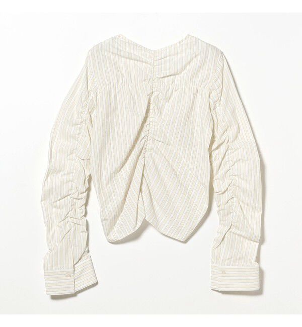 Ray BEAMS 「ストライプ シャーリング Vネック ブラウス」|シャツ・ブラウス|