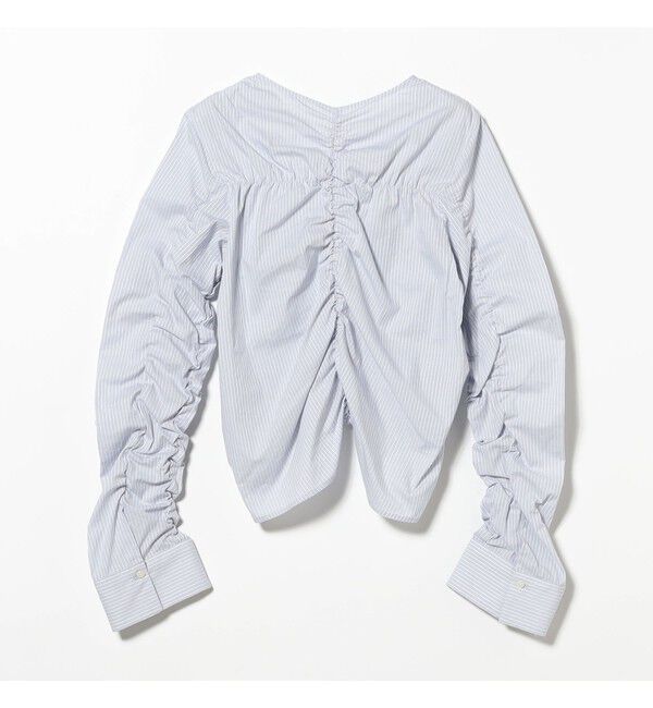 Ray BEAMS 「ストライプ シャーリング Vネック ブラウス」|シャツ・ブラウス|