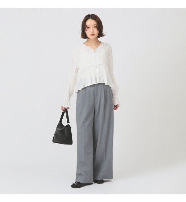 Ray BEAMS 「シャーリング ペプラム  ブラウス」|シャツ・ブラウス|