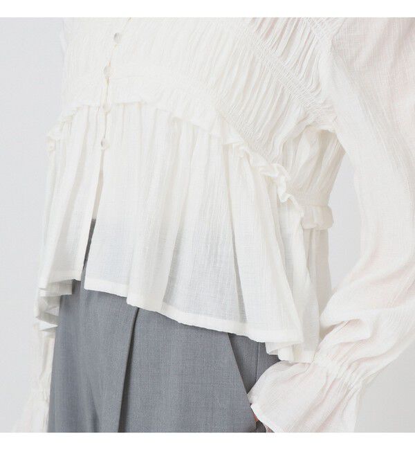 Ray BEAMS 「シャーリング ペプラム  ブラウス」|シャツ・ブラウス|