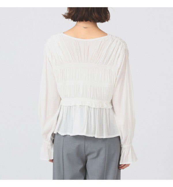 Ray BEAMS 「シャーリング ペプラム  ブラウス」|シャツ・ブラウス|