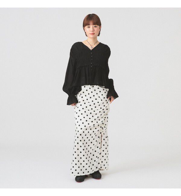 Ray BEAMS 「シャーリング ペプラム  ブラウス」|シャツ・ブラウス|