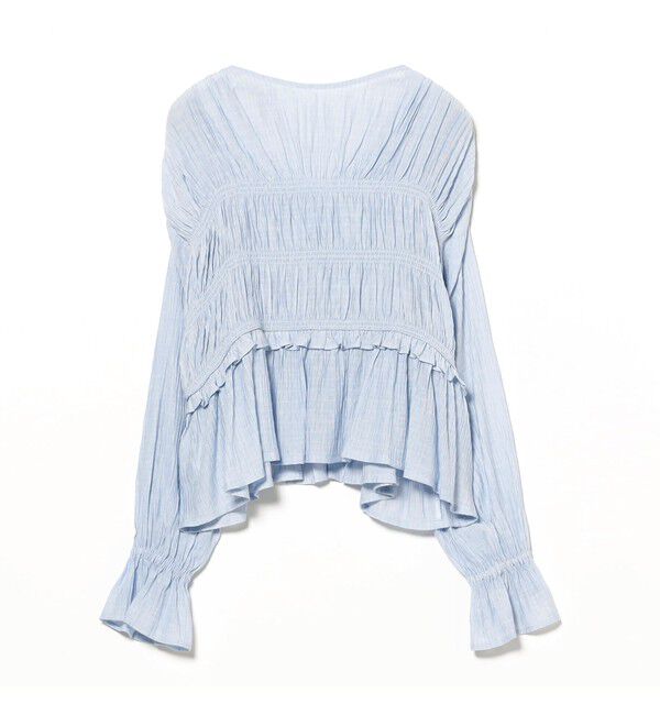 Ray BEAMS 「シャーリング ペプラム  ブラウス」|シャツ・ブラウス|