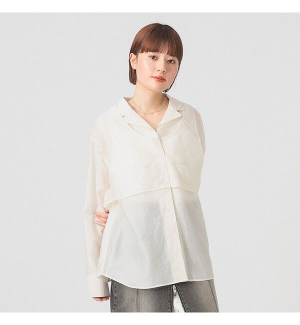 Ray BEAMS 「シアー レイヤード シャツ」|シャツ・ブラウス|