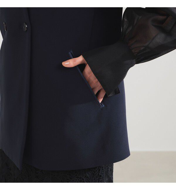 Demi-Luxe BEAMS 「	ラペルレス 2ボタン ジレ」|ダウン|