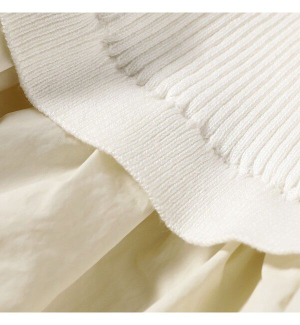 Ray BEAMS 「リブ ギャザー キリカエ クルーネック トップス」|ニット・セーター|