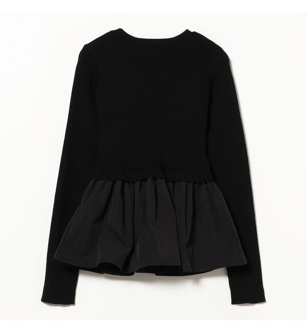Ray BEAMS 「リブ ギャザー キリカエ クルーネック トップス」|ニット・セーター|