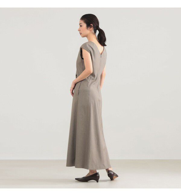 Demi-Luxe BEAMS 「AK+1 / Vネック フレア ノースリーブ ワンピ―ス」|ワンピース|