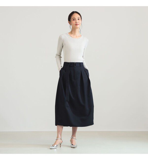 Demi-Luxe BEAMS 「ベルテッド コクーン スカート」|スカート|