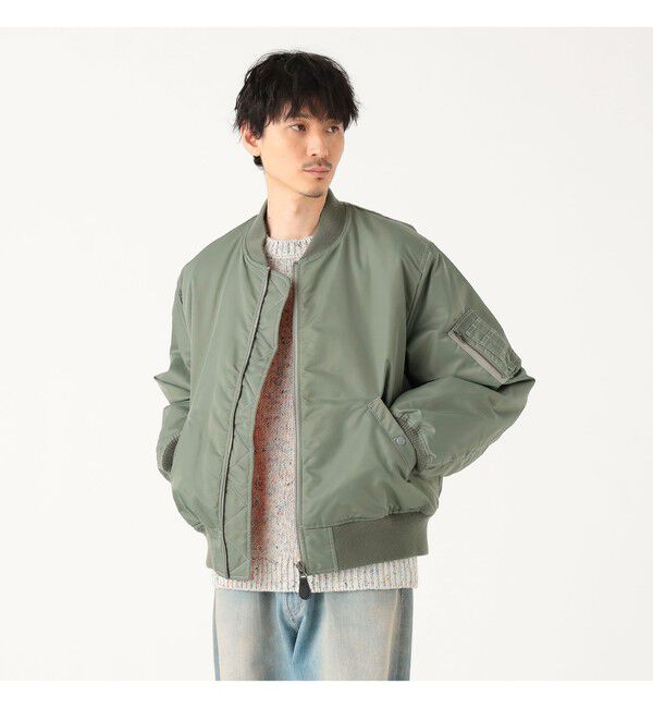 BEAMS「リラックスフィット THERMOLITE(R) MA-1 （撥水）」|ブルゾン・スタジャン|OLIVE