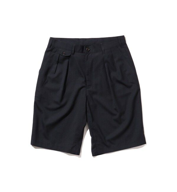 BEAMS「BEAMS PLUS / 2 Pleats Shorts Wool Tropical」|その他|NAVY