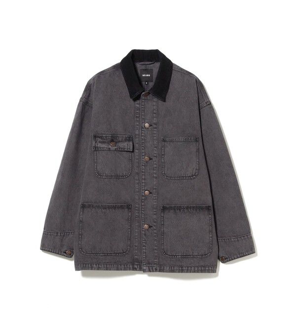 BEAMS「フェード デニム ルーズ カバーオールジャケット」|ブルゾン・スタジャン|