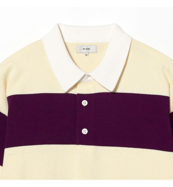 BEAMS「ワイドフィット 7ゲージ ラガー ニットポロシャツ」|ニット・セーター|