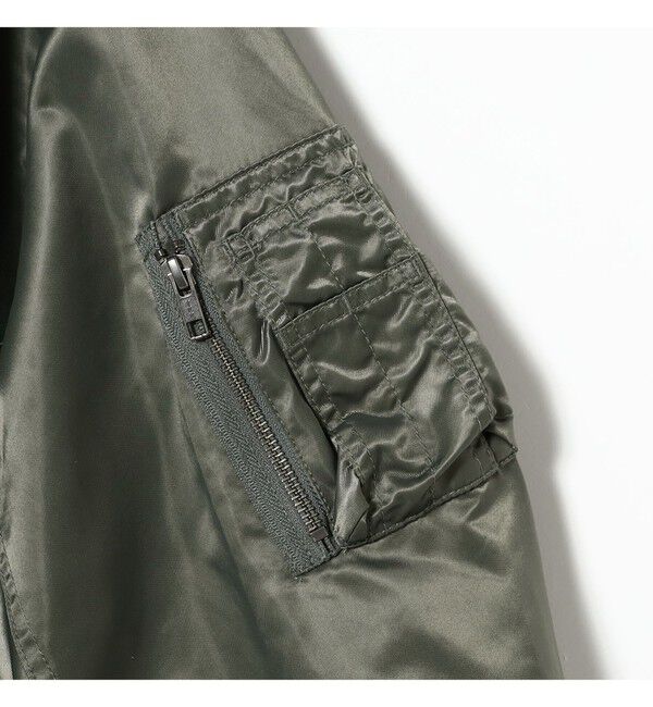 BEAMS「フェイクレイヤード フライトジャケット【ワイドショートフィット】」|ブルゾン・スタジャン|