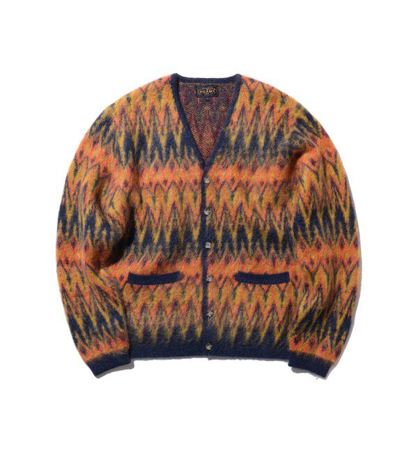 BEAMS PLUS「Cardigan Double Jacquard Chevron Pattern」|ニット・セーター|