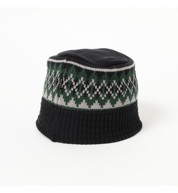 BEAMS「ダイア ジャカード ニット バケットハット」|キャップ・キャスケット|