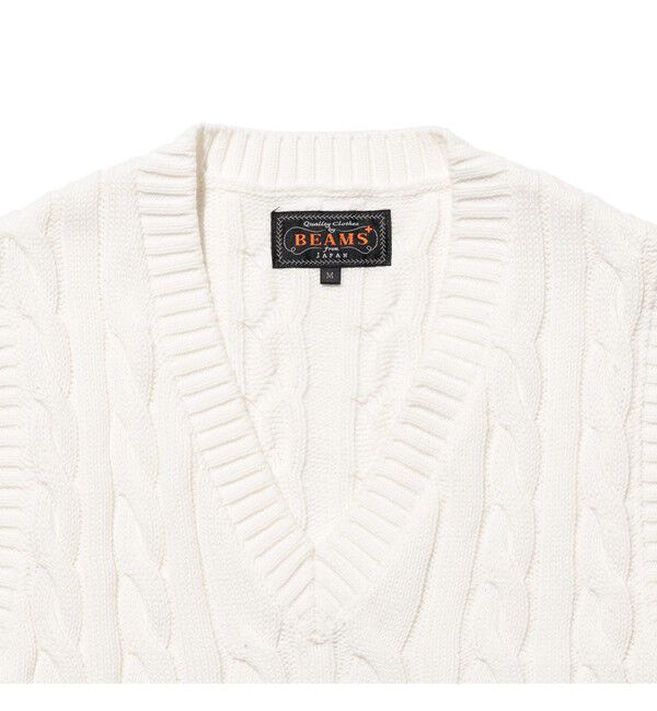 BEAMS PLUS「V-Neck Vest Cable」|ニット・セーター|