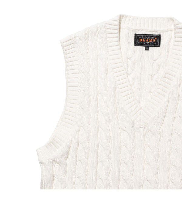 BEAMS PLUS「V-Neck Vest Cable」|ニット・セーター|
