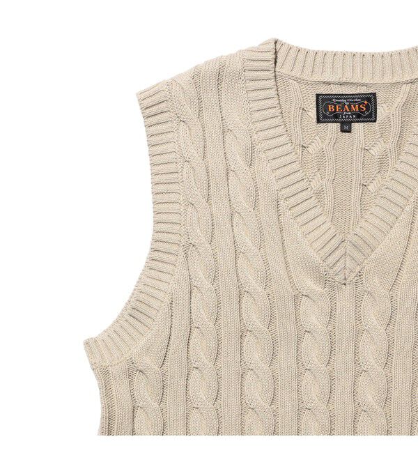 BEAMS PLUS「V-Neck Vest Cable」|ニット・セーター|