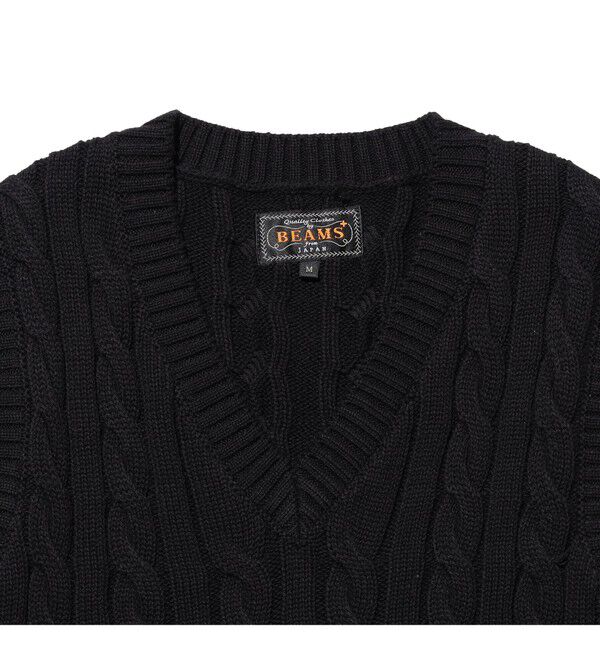BEAMS PLUS「V-Neck Vest Cable」|ニット・セーター|