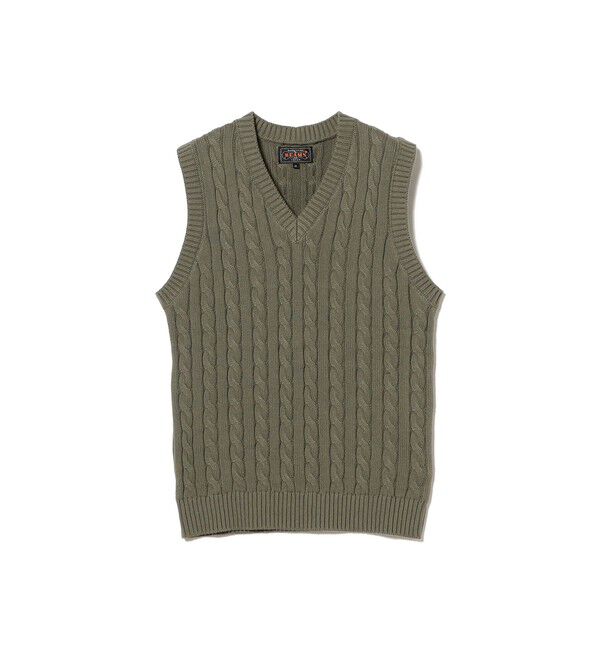BEAMS PLUS「V-Neck Vest Cable」|ニット・セーター|