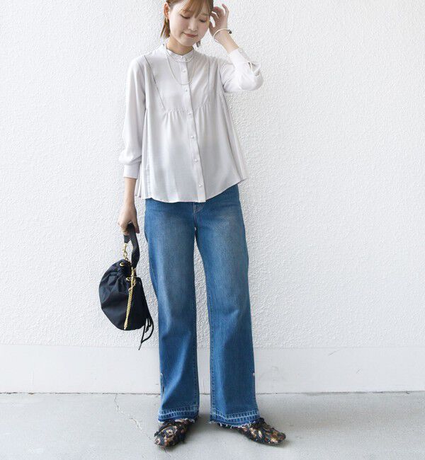 SHIPS for women「【WEB限定】〈手洗い可能〉ストレッチ ジョーゼット プリーツ ブラウス」|シャツ・ブラウス|