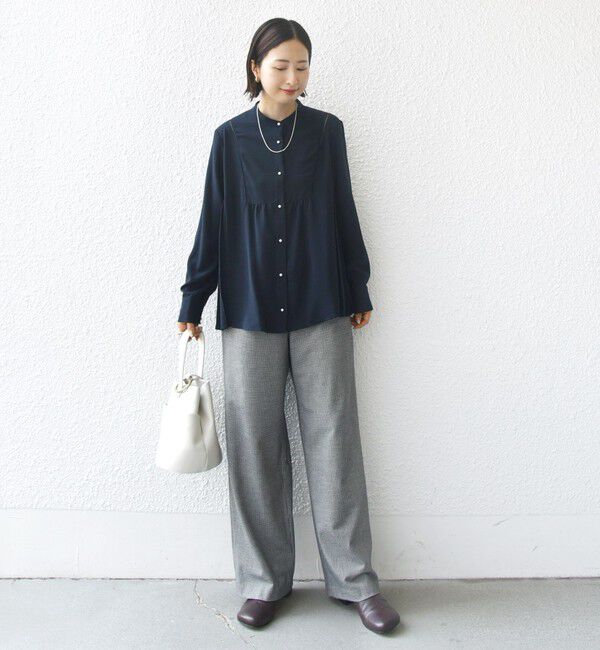 SHIPS for women「【WEB限定】〈手洗い可能〉ストレッチ ジョーゼット プリーツ ブラウス」|シャツ・ブラウス|