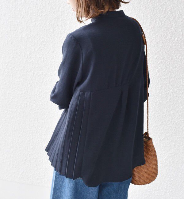 SHIPS for women「【WEB限定】〈手洗い可能〉ストレッチ ジョーゼット プリーツ ブラウス」|シャツ・ブラウス|