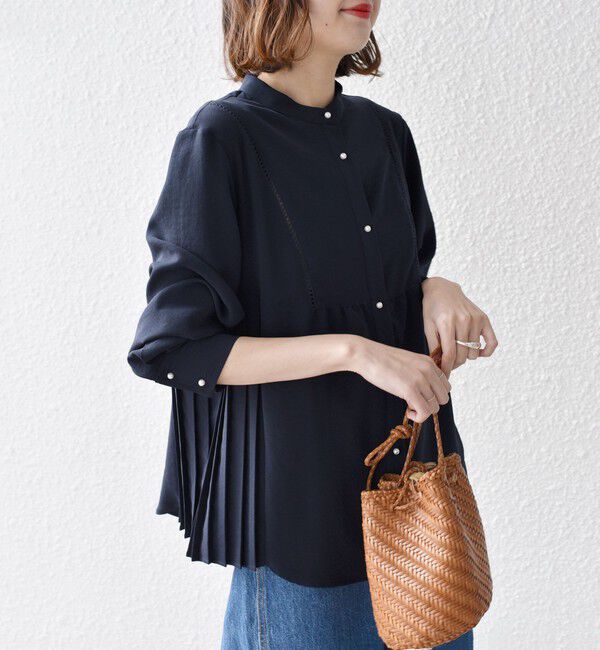 SHIPS for women「【WEB限定】〈手洗い可能〉ストレッチ ジョーゼット プリーツ ブラウス」|シャツ・ブラウス|