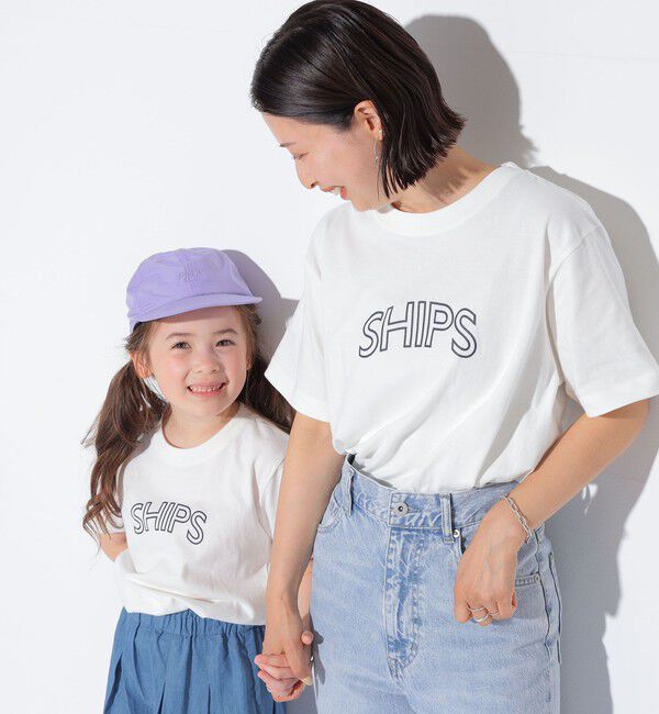 SHIPS for women「《一部追加》【WEB限定】 SHIPS ラウンド プリント ロゴ TEE」|Tシャツ・カットソー|