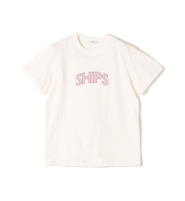 SHIPS for women「《一部追加》【WEB限定】 SHIPS ラウンド プリント ロゴ TEE」|Tシャツ・カットソー|