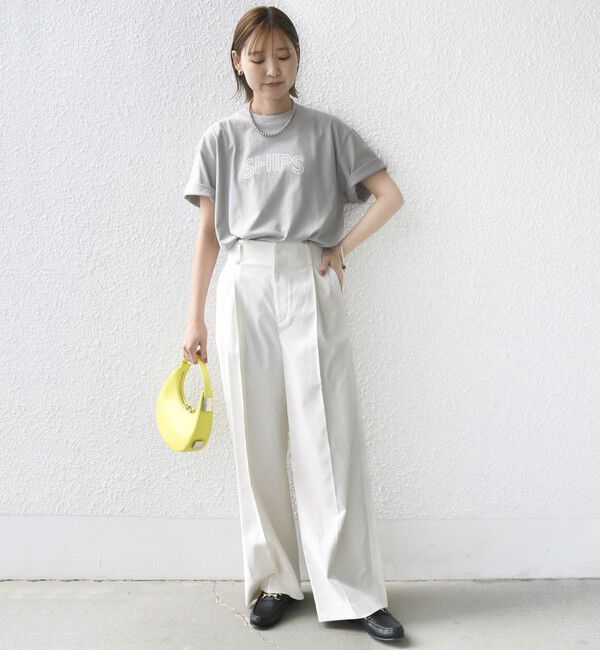 SHIPS for women「《一部追加》【WEB限定】 SHIPS ラウンド プリント ロゴ TEE」|Tシャツ・カットソー|