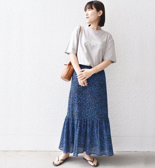 SHIPS for women「《一部追加》【WEB限定】 SHIPS ラウンド プリント ロゴ TEE」|Tシャツ・カットソー|