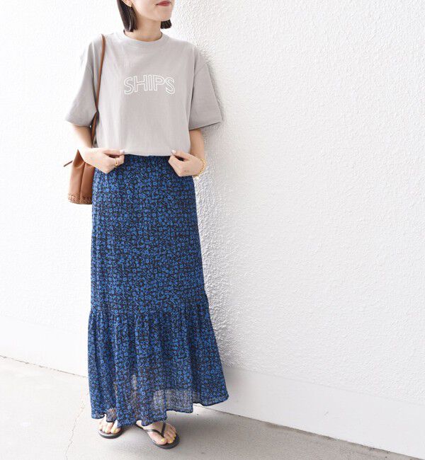 SHIPS for women「《一部追加》【WEB限定】 SHIPS ラウンド プリント ロゴ TEE」|Tシャツ・カットソー|