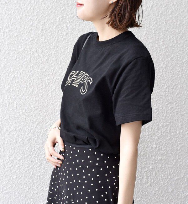 SHIPS for women「《一部追加》【WEB限定】 SHIPS ラウンド プリント ロゴ TEE」|Tシャツ・カットソー|