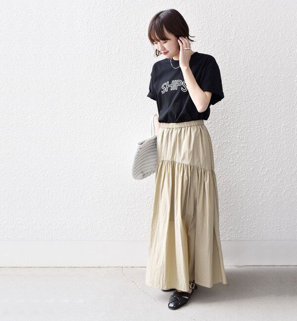 SHIPS for women「《一部追加》【WEB限定】 SHIPS ラウンド プリント ロゴ TEE」|Tシャツ・カットソー|