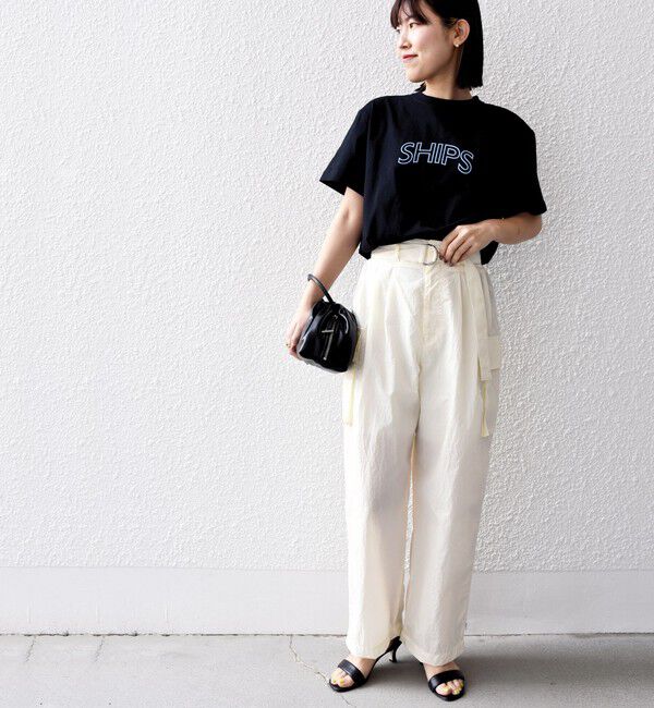 SHIPS for women「《一部追加》【WEB限定】 SHIPS ラウンド プリント ロゴ TEE」|Tシャツ・カットソー|