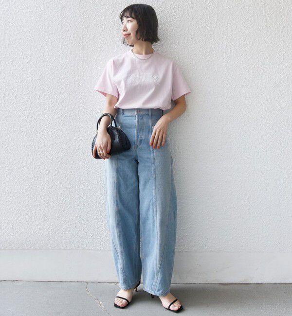 SHIPS for women「《一部追加》【WEB限定】 SHIPS ラウンド プリント ロゴ TEE」|Tシャツ・カットソー|