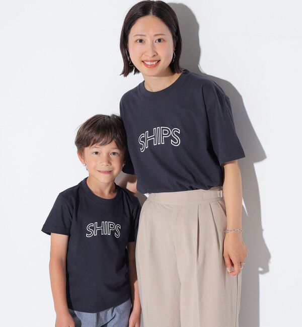 SHIPS for women「《一部追加》【WEB限定】 SHIPS ラウンド プリント ロゴ TEE」|Tシャツ・カットソー|