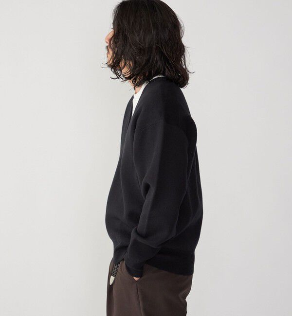 SHIPS「SHIPS: ダブルフェイス コットンカシミヤ Vネック 長袖 ニット」|ニット・セーター|