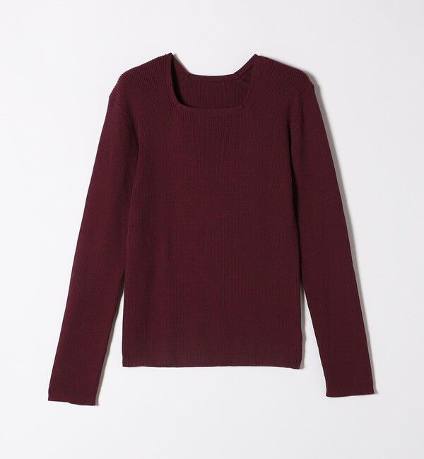 quaranciel「quaranciel:〈手洗い可能〉コットン スクエアネック リブ ニット」|ニット・セーター|