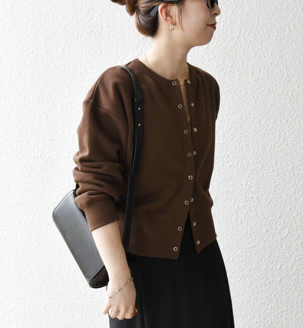 SHIPS any「【WEB限定】SHIPS any: USA コットン 裏起毛 コンパクト スナップ カーディガン」|カーディガン|