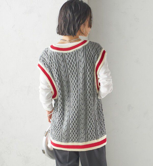 SHIPS for women「【SHIPS別注】LOGAN KNITTING MILLS: チルデン Vネック ベスト」|ベスト・ジレ|
