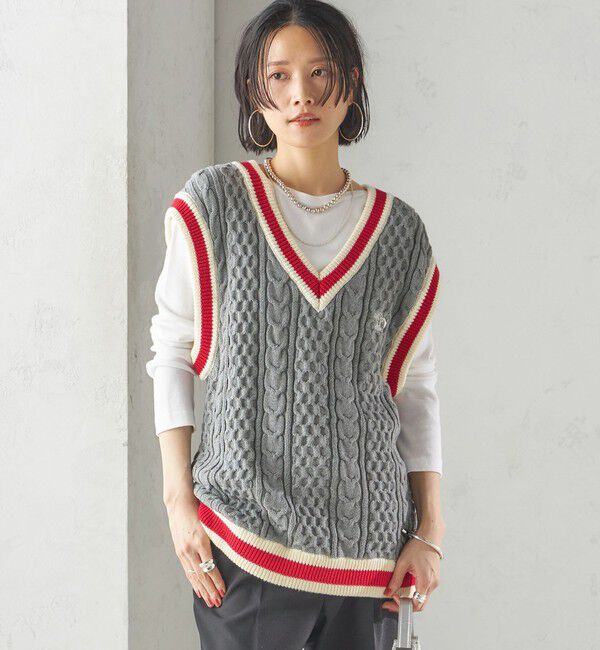 SHIPS for women「【SHIPS別注】LOGAN KNITTING MILLS: チルデン Vネック ベスト」|ベスト・ジレ|