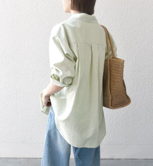 SHIPS any「SHIPS any:〈洗濯機可能〉リネン ミックス ワーク ポケット シャツ」|シャツ・ブラウス|