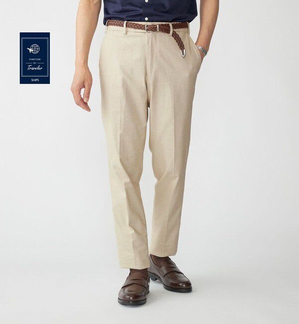 SHIPS「SHIPS: コットン バーズアイ スラックス」|スラックス|ベージュ系