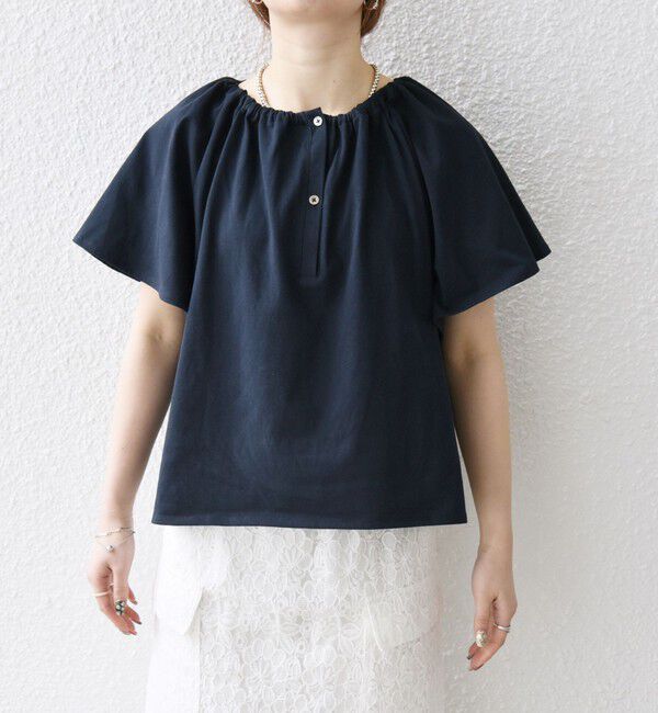 SHIPS any「SHIPS any:〈UVカット/接触冷感/吸水速乾/洗濯機可能〉USAコットン フレア TEE」|Tシャツ・カットソー|